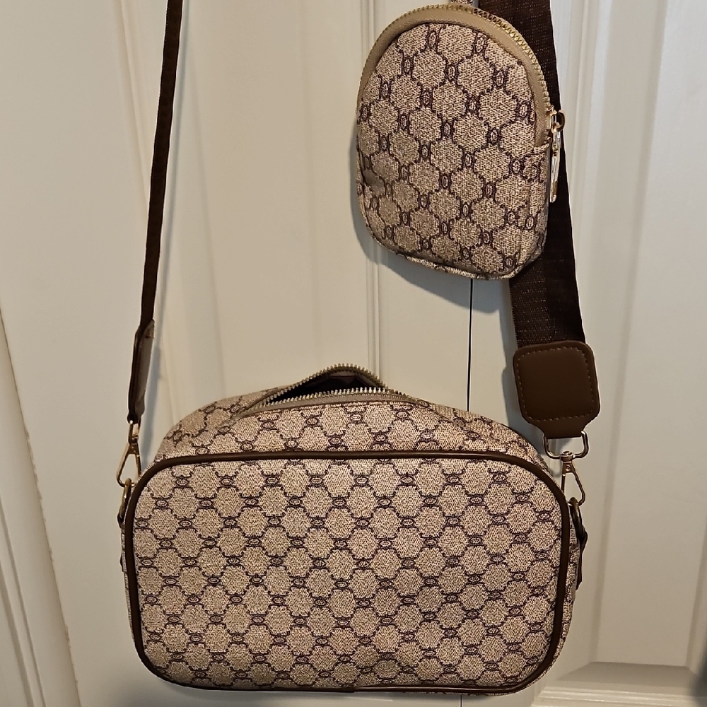 Elegant Beige and Brown Fashion Crossbody Bag - Picture 4 of 5